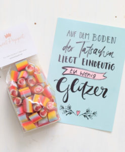 Sweet Poppet Einhorn-Bonbons plus Glitzer-Postkarte